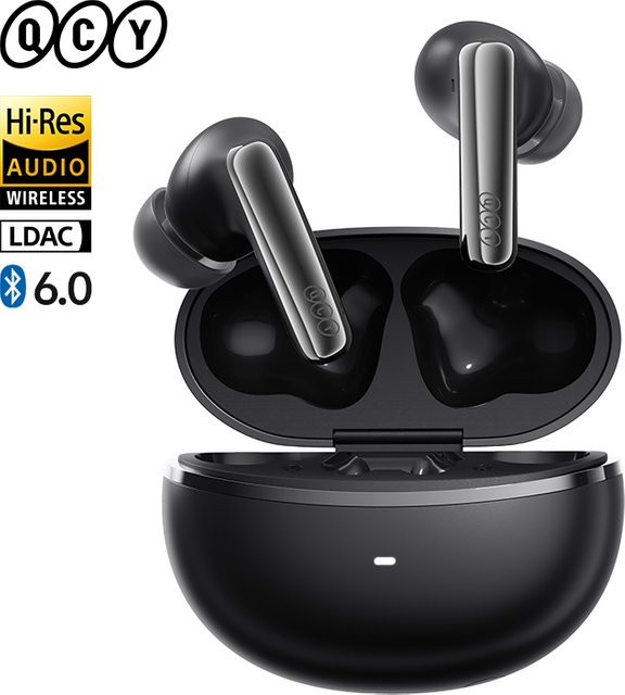 QCY MeloBuds N70 Adaptive ANC Wireless Earbuds in Schwarz mit Bluetooth 6.0, LDAC Hi-Res Audio, 6 Mikrofonen und Wireless Charging, IPX5 wasserfest - Bild 1