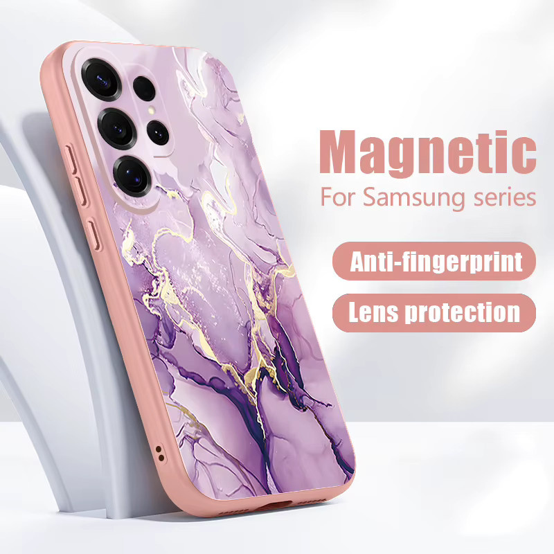 Magnetische Handyhülle mit Marmormuster in Gold für Samsung Galaxy S26 S25 S24 S23 Ultra Edge FE A56 A55 A37 A36 A35 A16 A15 5G und Android-Modelle - Bild 3