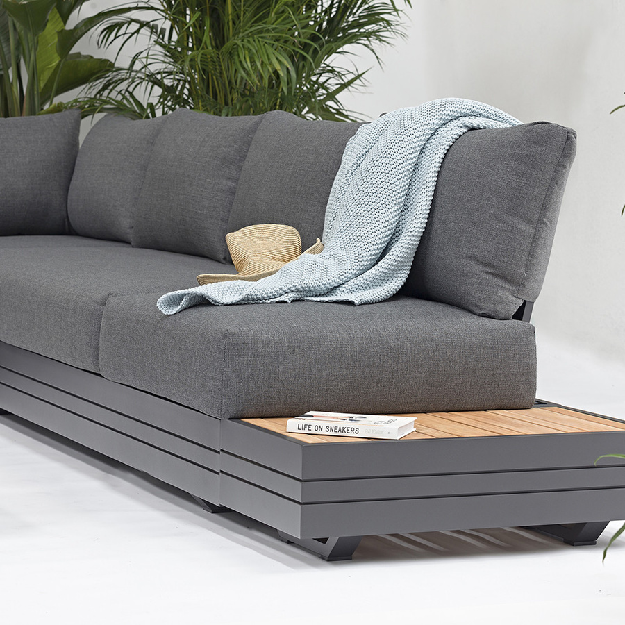 7-tlg. Zebra Cubo Neo Loungeset aus Aluminium in Graphit mit wasserdichten Kissen in Sutton Grey - Bild 1