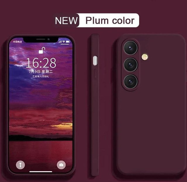 Farbenfrohe Flüssigsilikon Handyhülle für Samsung Galaxy S21 S22 S23 S24 S25 Ultra Plus FE mit weicher Rückseite in Multicolor und Purple - Bild 1