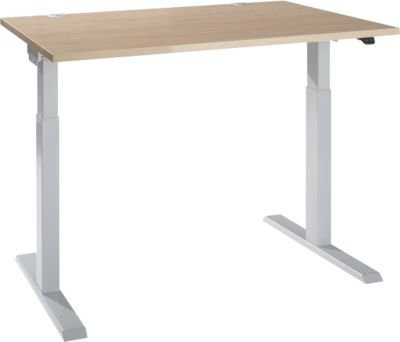 Schäfer Shop Select Schreibtisch ERGO-T 2.0, elektrisch höhenverstellbar, Eiche-Dekor und Weiß, B/T/H: 160 x 80 x 71,5-120,5 cm - Bild 1