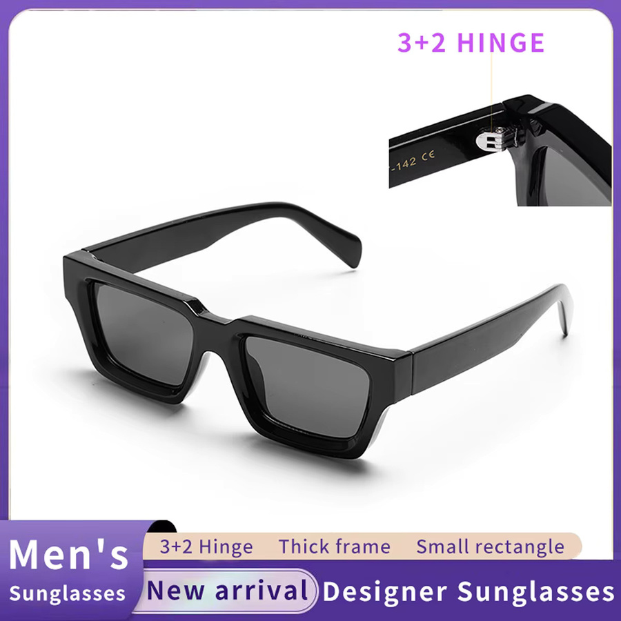 Ruiao Sonnenbrille, Rechteckig, Vollrand, Schwarz, Unisex, Kunststoff - Bild 3
