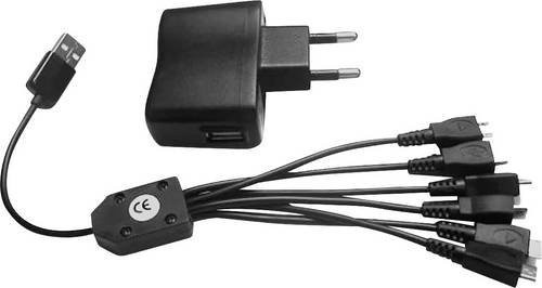 Albrecht Netzteil mit 6-fachem USB-Ladekabel für ATR 100, 200, TelMe und Multicom in Schwarz - Bild 1