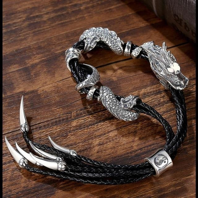 Armband 925 Silber, Drachen, Herren - Bild 1