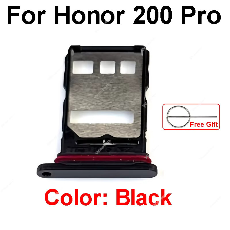 SIM-Karten-Tray-Halter und Buchse für Huawei Honor 100 200 Pro Lite in Schwarz als Ersatzteil für den SIM-Kartenslot - Bild 2