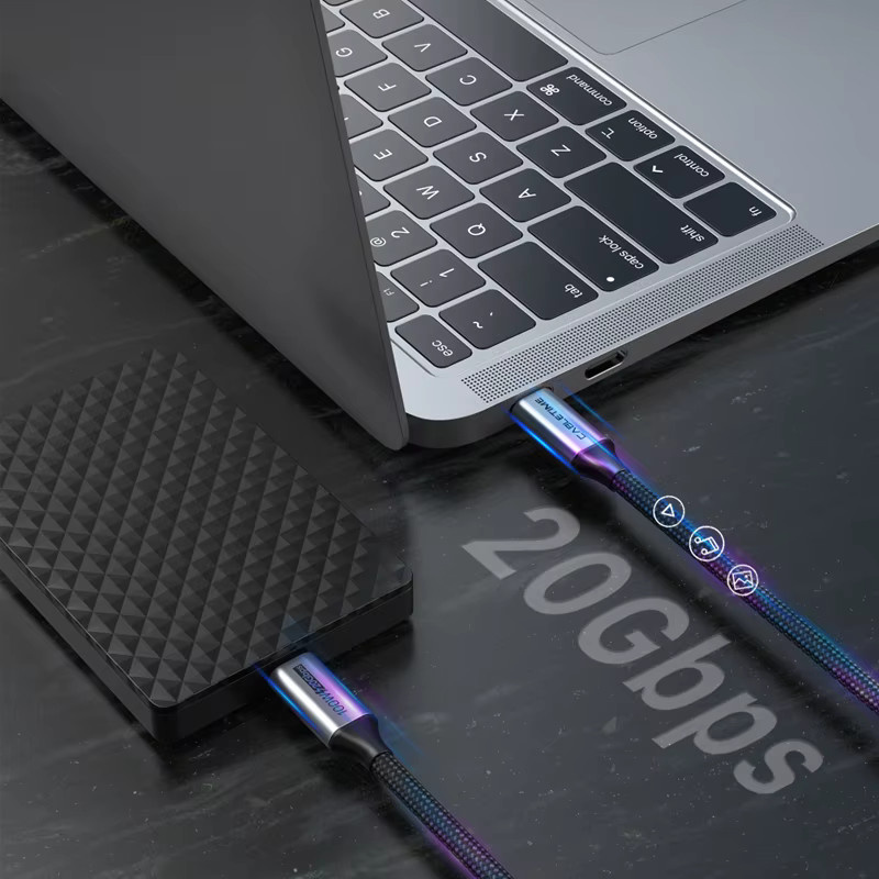 CABLETIME PD100W USB-C Kabel Gen 2 mit 20Gbps und 4K 60Hz, schwarzes Ladekabel für Laptop und MacBook Pro - Bild 2