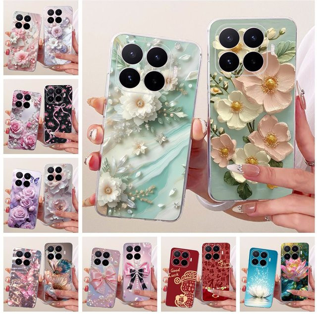 Transparente Silikon-Handyhülle mit Blumen- und Schmetterlings-Design für Xiaomi 17T und Xiaomi 17T Pro - Bild 1