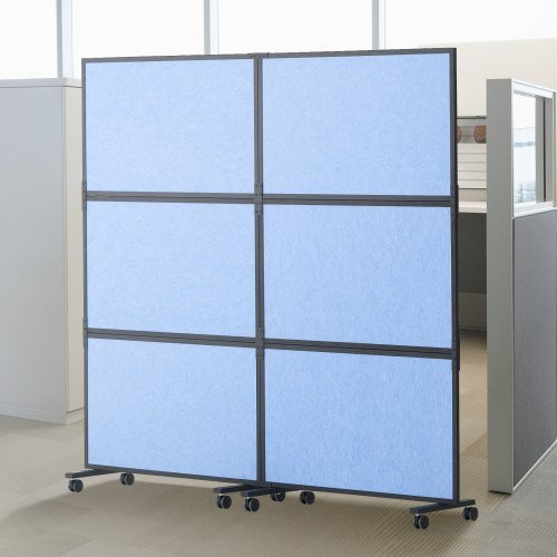 VEVOR Office Divider mit 2 Paneelen als freistehende Trennwand zur Lärmreduzierung und Raumtrennung, Farbe: Blau - Bild 1