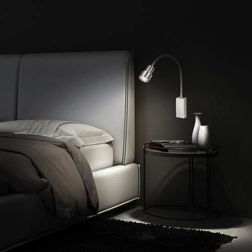 Briloner LED-Bettleuchte Tusi Wandleuchte mit Touch-Funktion, schwenkbar, Matt-Nickel/Braun, Höhe: 69 cm - Bild 2
