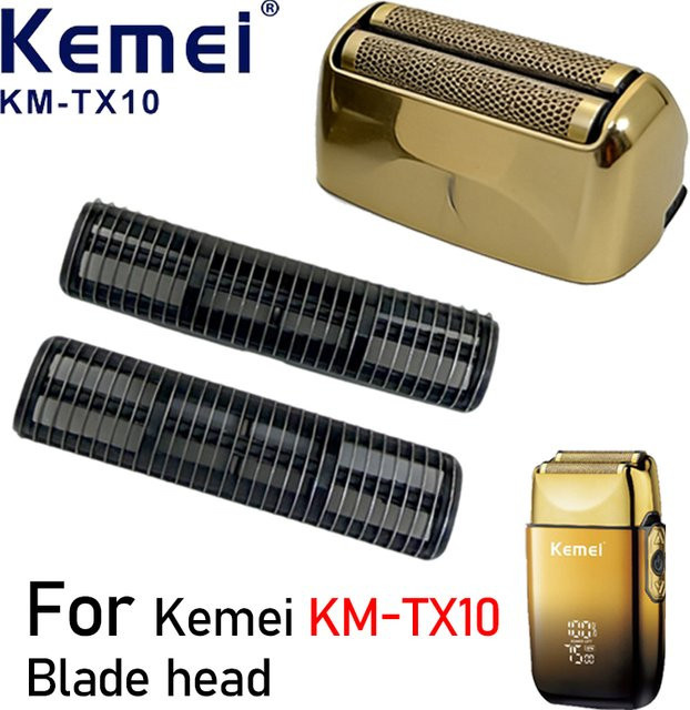 Kemei Ersatzkopf KM TX10 mit Doppel-Folie und Cutter-Klinge in Gold für elektrische Rasierer - Bild 1