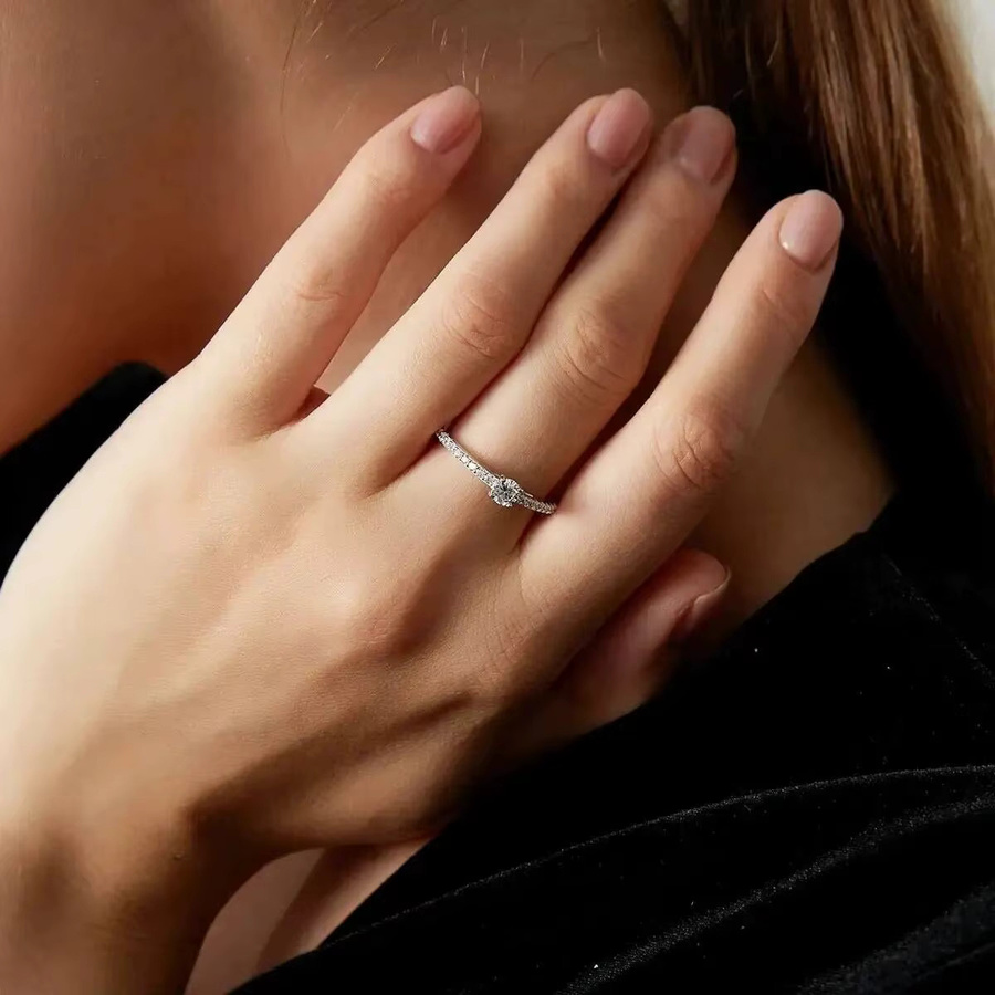 TY Ring, 925 Silber, Moissnaite, Damen - Bild 2