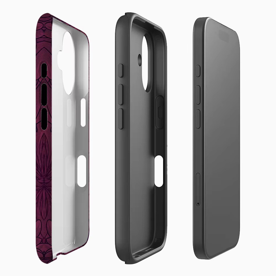 Potdemiel Handyhülle mit Blütenblatt-Design für iPhone 17 16 15 14 13 Pro Max Plus, magnetisch, rot und lila - Bild 2