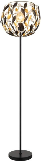 GLOBO Stehlampe MIKA aus Metall in Schwarz und Gold mit Acrylkristallen, Höhe: 157 cm, Durchmesser: 40 cm - Bild 1