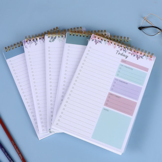 B5 Wochenplaner Notebook mit Blumen-Spiralbindung in Pink und Multicolour - Bild 1