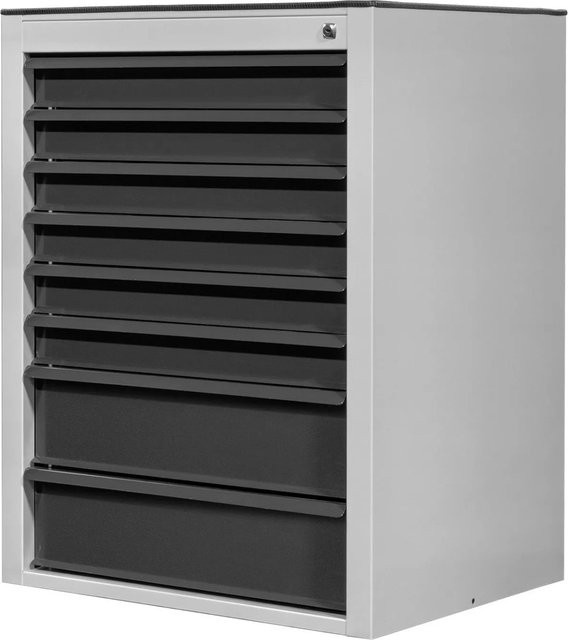 PROREGAL Schubladenschrank Kobra mit 8 Schubladen aus Stahl in Lichtgrau und Anthrazitgrau, H x B x T: 90 x 71 x 55 cm - Bild 1