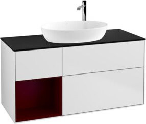 V&B Waschtischunterschrank Finion mit Wandbeleuchtung, Weiß lackiert, B/T/H: 120 x 50,1 x 50,1 cm - Bild 1