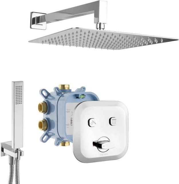PaulGurkes Regendusche Shower Select Action Set Unterputz in Chrom mit 30 cm Durchmesser - Bild 1