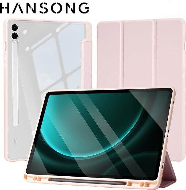 Samsung Tablet-Hülle für Tab S7 S8 S9 S6 Lite S7 FE mit Stifthalter in Blau und Pink - Bild 1