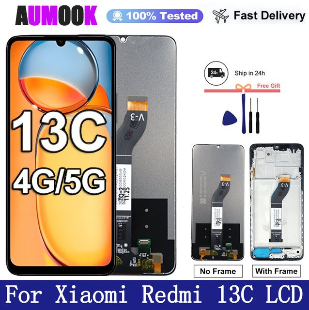 Xiaomi Redmi 13C LCD Display Ersatz mit 6,74 Zoll Touchscreen Digitizer in Schwarz für 4G/5G Modelle - Bild 1