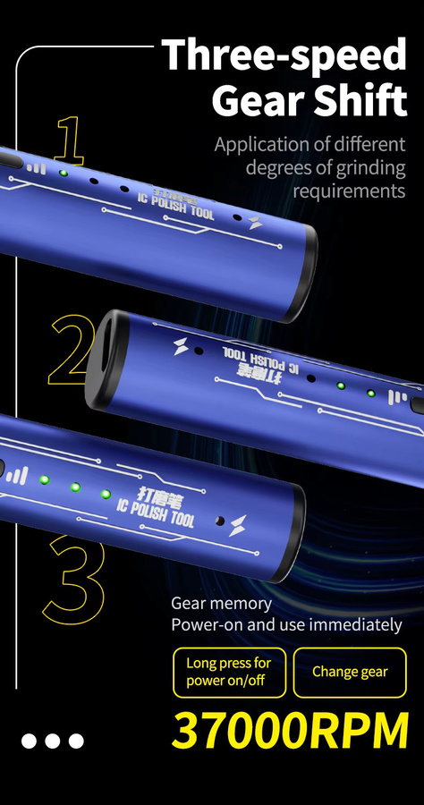 MECHANIC Multifunktionaler elektrischer Polierstift für die Reparatur von Mobiltelefonen, Motherboards, PCB, IC und CPU zum Schneiden und Polieren - Bild 3