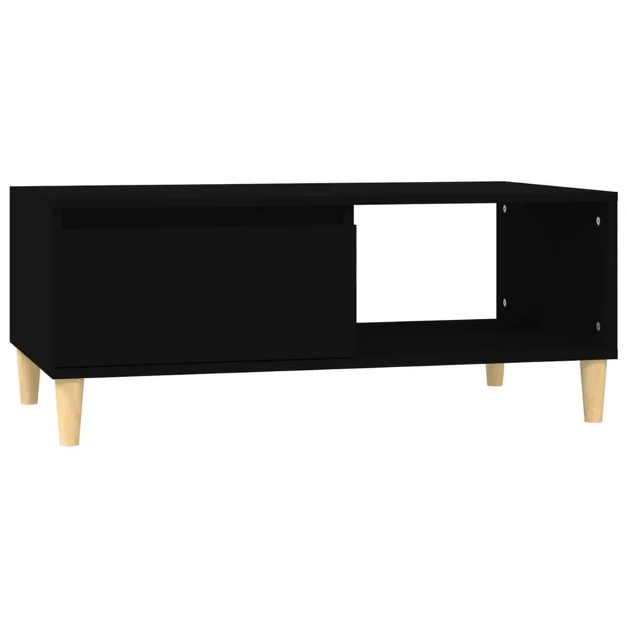 vidaXL Couchtisch Modell 5 in Schwarz mit Eukalyptus-Beinen, B/T/H: 90 x 50 x 36,5 cm - Bild 2