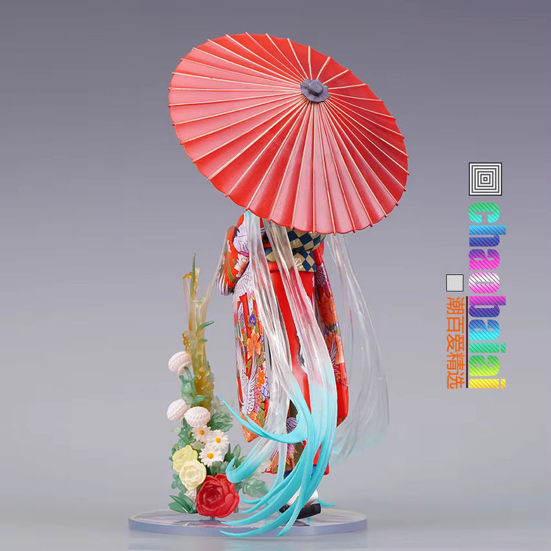 Bandai Hatsune Miku Anime Figur im floralen Kimono, mehrfarbig, stehend - Bild 2