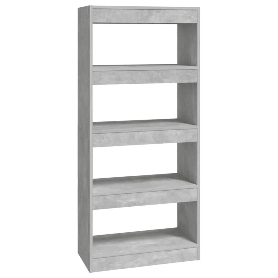 vidaXL Bücherregal und Raumteiler aus Holzwerkstoff in Betongrau, B/T/H: 60 x 30 x 135 cm - Bild 2