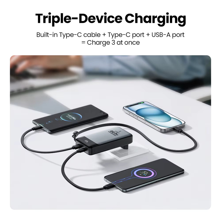 MOVESPEED MSP17 Power Bank 10000 mAh 22,5 W Tragbares Schnellladegerät mit klappbarem EU-Stecker in Schwarz - Bild 4