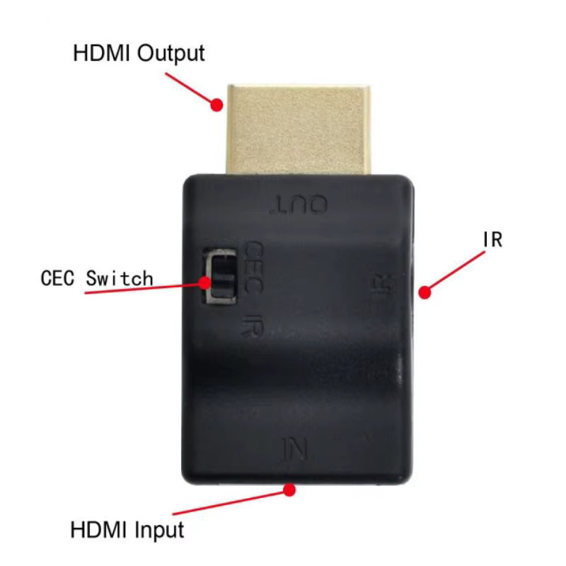 MDR HDMI CEC-Adapter HDMI 2.0 Stecker auf Buchse mit CEC-ARC-Funktion und HDCP-Unterstützung in Schwarz - Bild 2