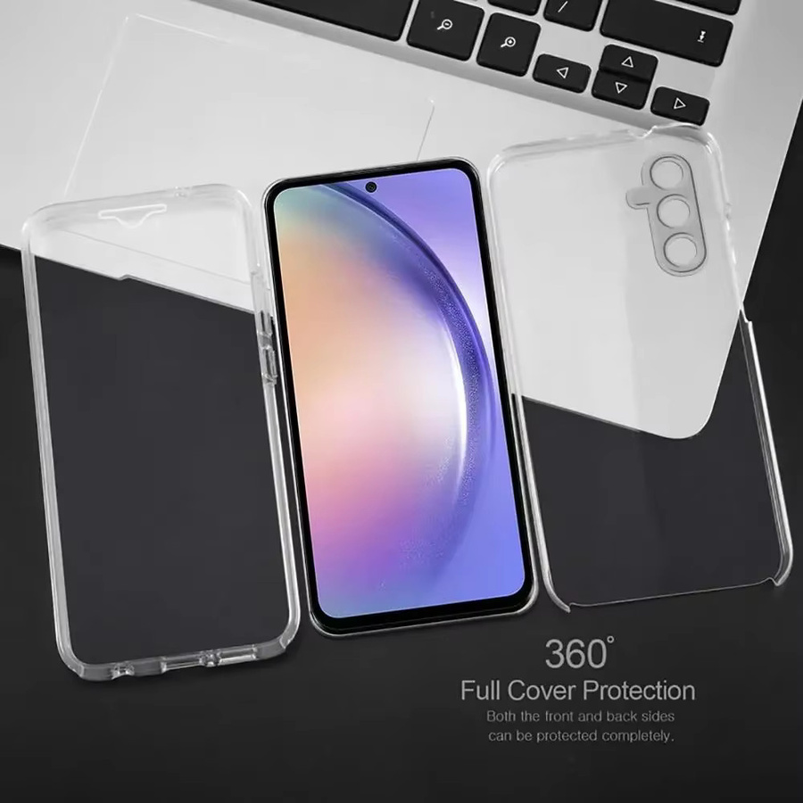 Hybrid Silikon Hard Cover 360 Grad Doppelseitige Schutzhülle für Samsung Galaxy A-Serie (A12, A13, A14, A23, A24, A25, A32, A33, A51, A52, A53, A54, A71, A72, A73, A04S) in Transparent - Bild 4