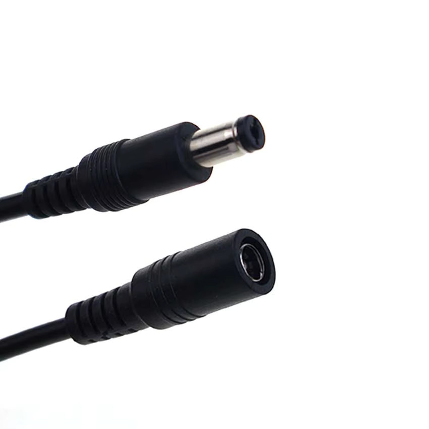 JCD DC Power Verlängerungskabel mit 5,5 x 2,1 mm und 5,5 x 2,5 mm Stecker auf Buchse in Schwarz für CCTV Sicherheitskameras - Bild 1