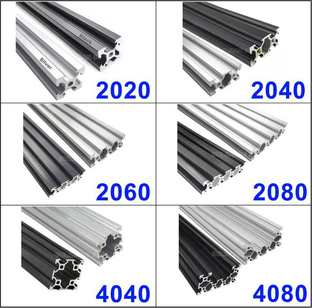 2 Stück Openbuilds V-Slot Aluminiumprofile für 3D-Drucker, passend für 2020/2040/2060/2080/4040/4080, Länge: 100–550 mm - Bild 1