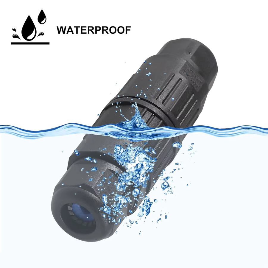 AOKIN 3er-Set wasserdichte 2-polige Kabelstecker, 2-Wege-Inline-Drahtverbinder, schwarzer elektrischer Anschluss für Auto und Boot - Bild 4