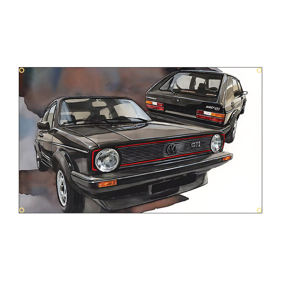 COOL WW Rennwagen-Banner aus Polyester in Multicolour, dekorative Autoflagge im Retro-Design, B: 90 cm, H: 60 cm - Bild 2