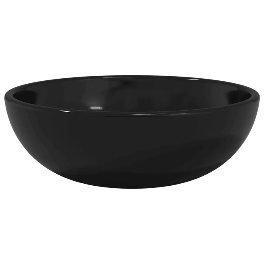vidaXL Aufsatzwaschbecken aus Hartglas in Schwarz, Durchmesser: 35 cm - Bild 2