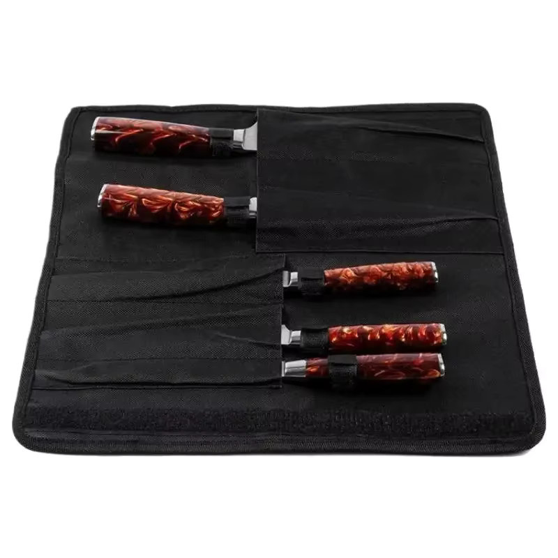 JETTING Kochmesser-Rolltasche in Schwarz mit 5 Fächern aus robustem Oxford-Material, B/T/H: 38,5 x 36,5 cm - Bild 5