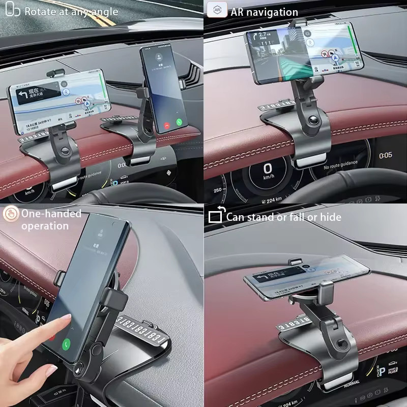 Homhu Universal 360-Grad Handy-Halterung für das Autodashboard in Pink - Bild 4