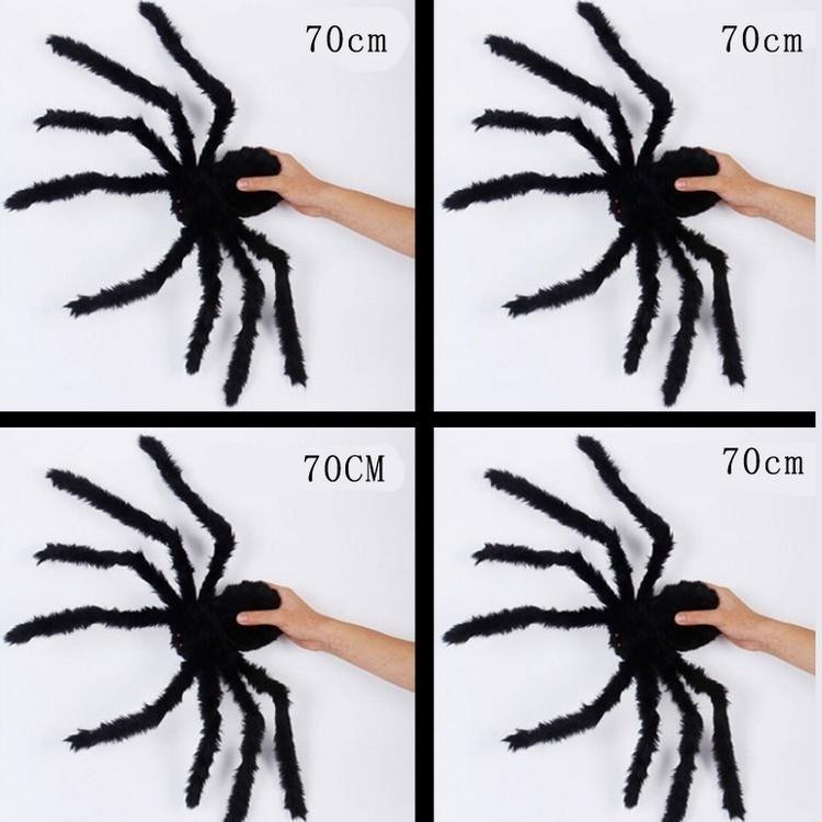 YuTao Magic 026 Künstliche schwarze Spinne aus Plüsch für Halloween-Dekoration, Höhe: 30 cm - Bild 3