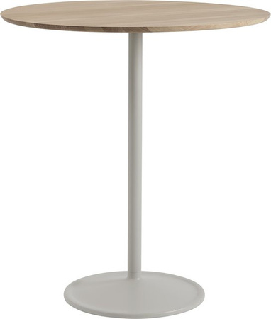 Muuto Soft Esstisch rund in Beige mit Holzdetails, Höhe: 105 cm
