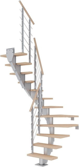 Dolle Mittelholm Frankfurt Eiche/weiß Perlgrau mit Holzoptik, Breite: 75 cm, Höhe: 258 cm - Bild 1