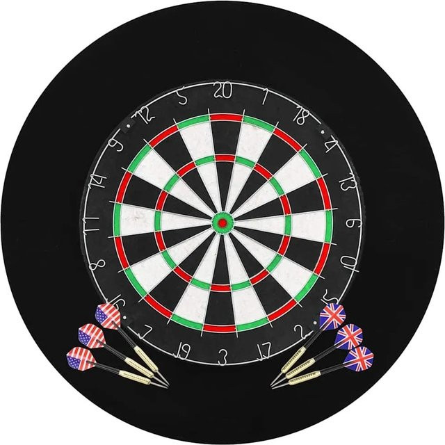 vidaXL Dartboard Sisal mit 6 Darts und Surround Set - Bild 1