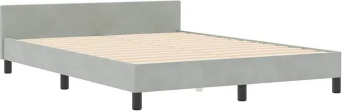 Modernes Polsterbett mit Kopfteil von Vidaxl in Grau aus Samt, B/T: 160 x 200 cm - Bild 1