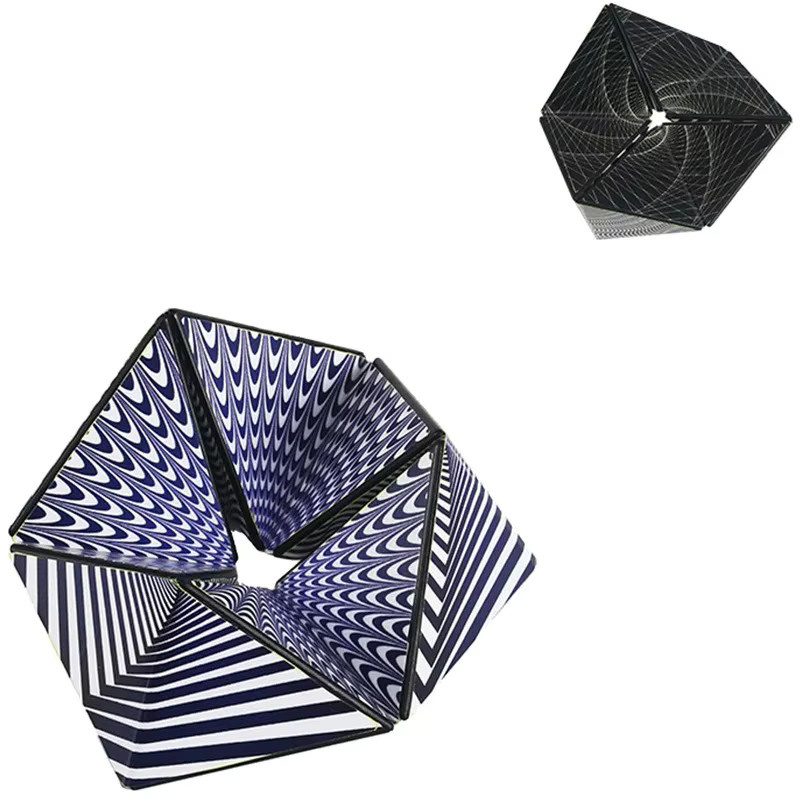 3D Unendlicher Flip-Zauberwürfel Fidget-Spielzeug, Visuelles Sensorisches Anti-Stress-Fingerspitzen-Puzzle - Bild 2