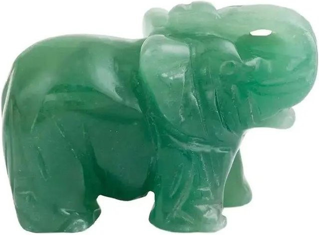 Handgeschnitzte Elefantenstatue aus grünem Aventin Naturstein von Yiran bag als Tischdekoration - Bild 1