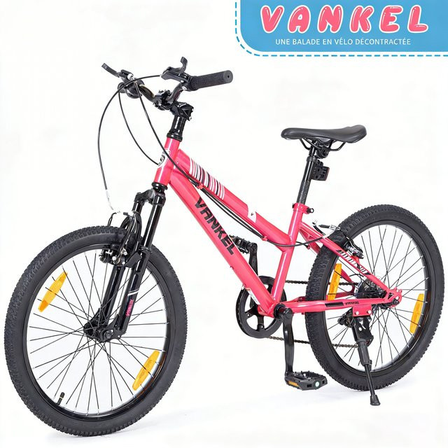 Vankel Kinder-Mountainbike für Mädchen, 20-Zoll, 6 Gänge, mit Schaltwerk und V-Bremsen - Bild 1