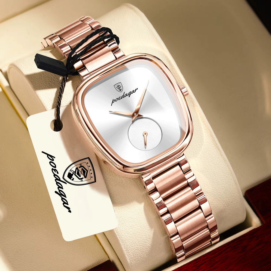 POEDAGAR Armbanduhr, Quarz, Edelstahl, Silber, Damen - Bild 2