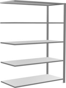 Schulte Anbauregal MULTplus150 Büro-Steckregal verzinkt, Farbe: Silber/Grau, B/T/H: 180 x 130 x 60 cm, mit 5 verstellbaren Fachböden - Bild 1