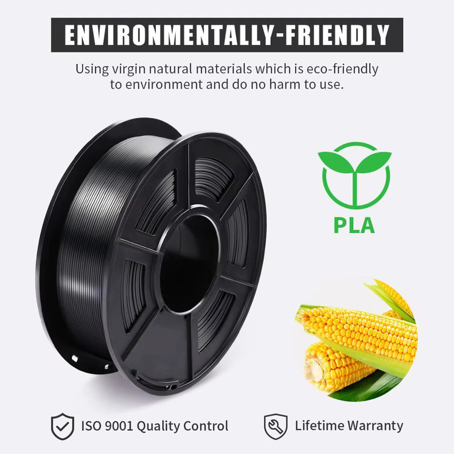 JAYO 3D-Filament Set für FDM-Drucker, 5 Rollen PLA/ABS/SEIDE in Schwarz, Durchmesser: 1,75 mm - Bild 3