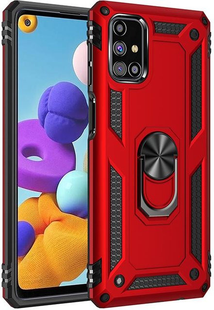 Stoßfeste Schutzhülle für Samsung Galaxy M31 mit Ringhalter in Rot - Bild 1