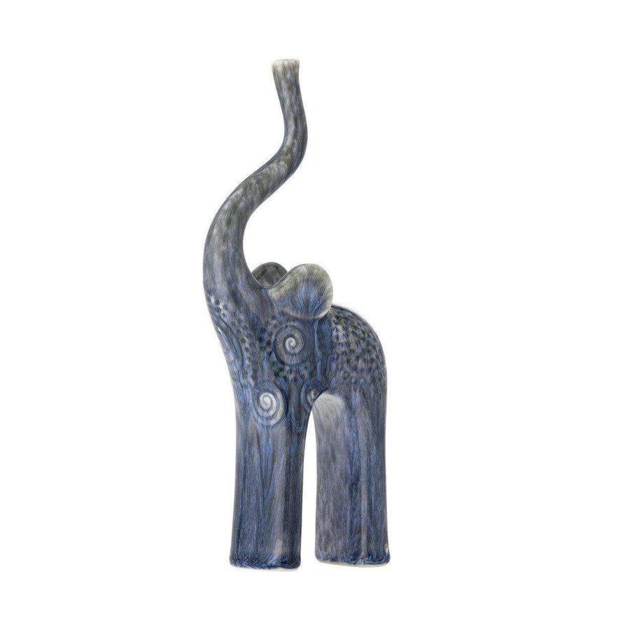 Bloomingville Longuro Ornament Blau aus Steingut mit Musterverläufen, Höhe: 23 cm - Bild 1